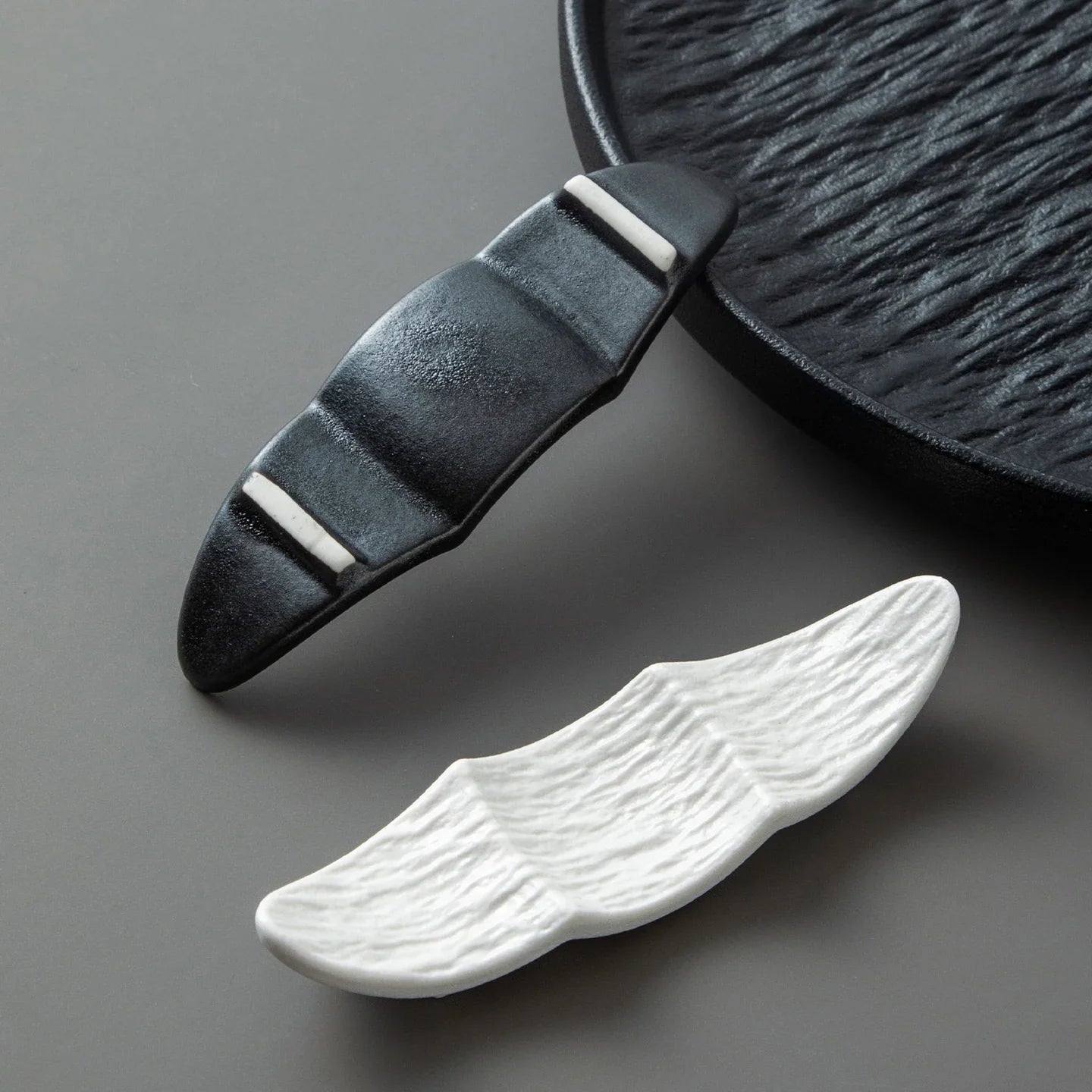 Ship Shape Ceramic Chopstick Rest New Household Stone Texture High End Hotel Utensils Solid High Aesthetic Creative Tableware