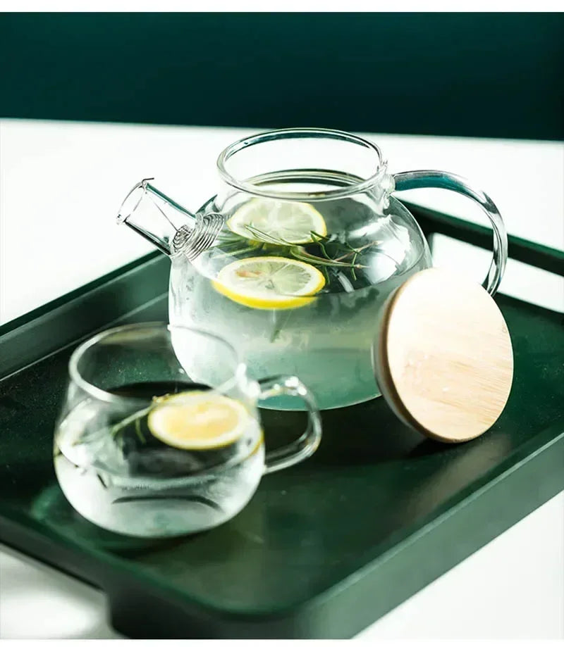 Borosilicate Glass Teapot Heat-Resistant Large Clear Tea Pot  Flower Tea Set Puer Kettle Cup Office Home Tool