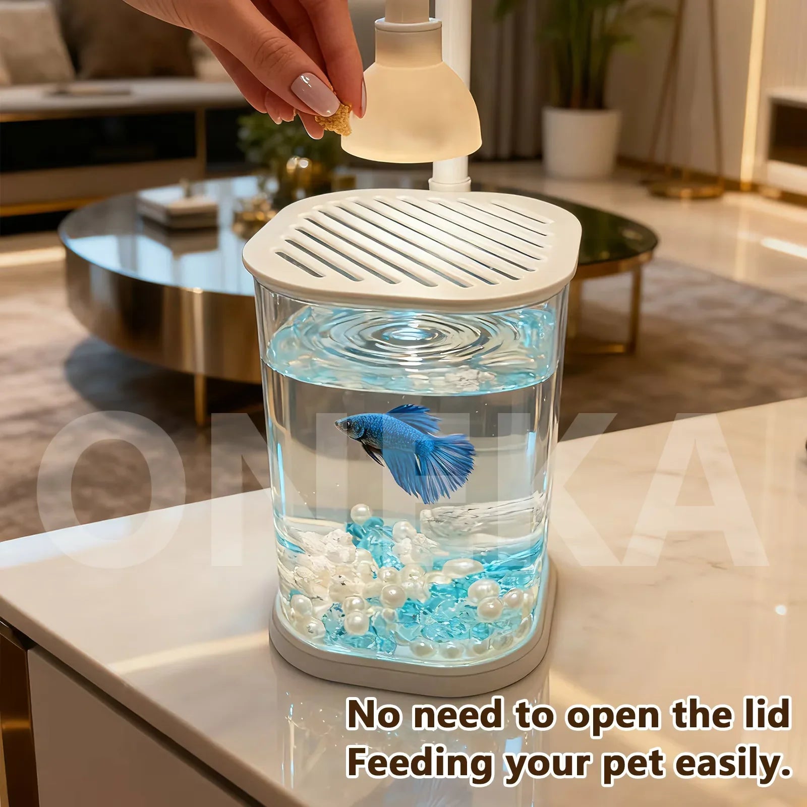 Starter Kit Small Fish Tank Fighting Fish Tank Tabletop Turtle Tank Goldfish Tank With Light Party Gift Idea For Kids