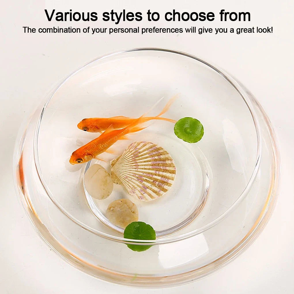Glass Vase Bowl Wide Mouth Flower Vase Round Terrarium Glass Hydroponic Planter Floral Container Clear Fish Bowl Succulents Pot