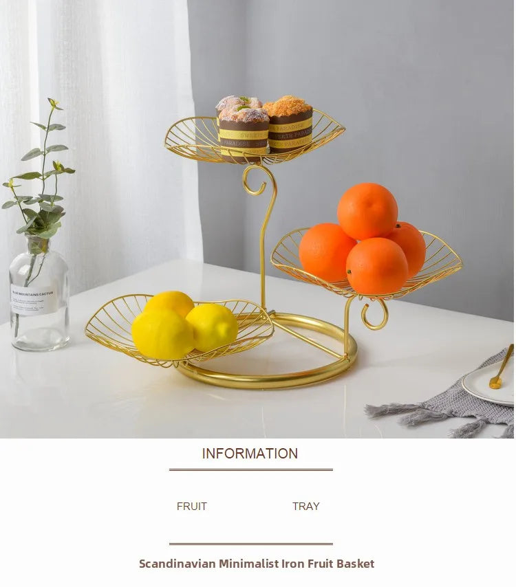 Modern mat Fruit Tray Luxury Light Home Living Room Candy Basket Tea Table Snas Metal Material Nordic Sle