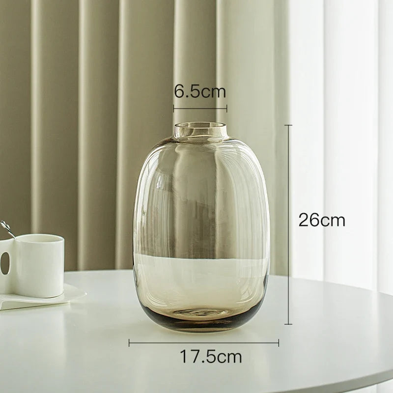 Simple Horse Drunk Wood Vase Potbelly Glass Transparent Aquatic Living Room  Flower Arrangement  Floor Utensils  Fresh Vase
