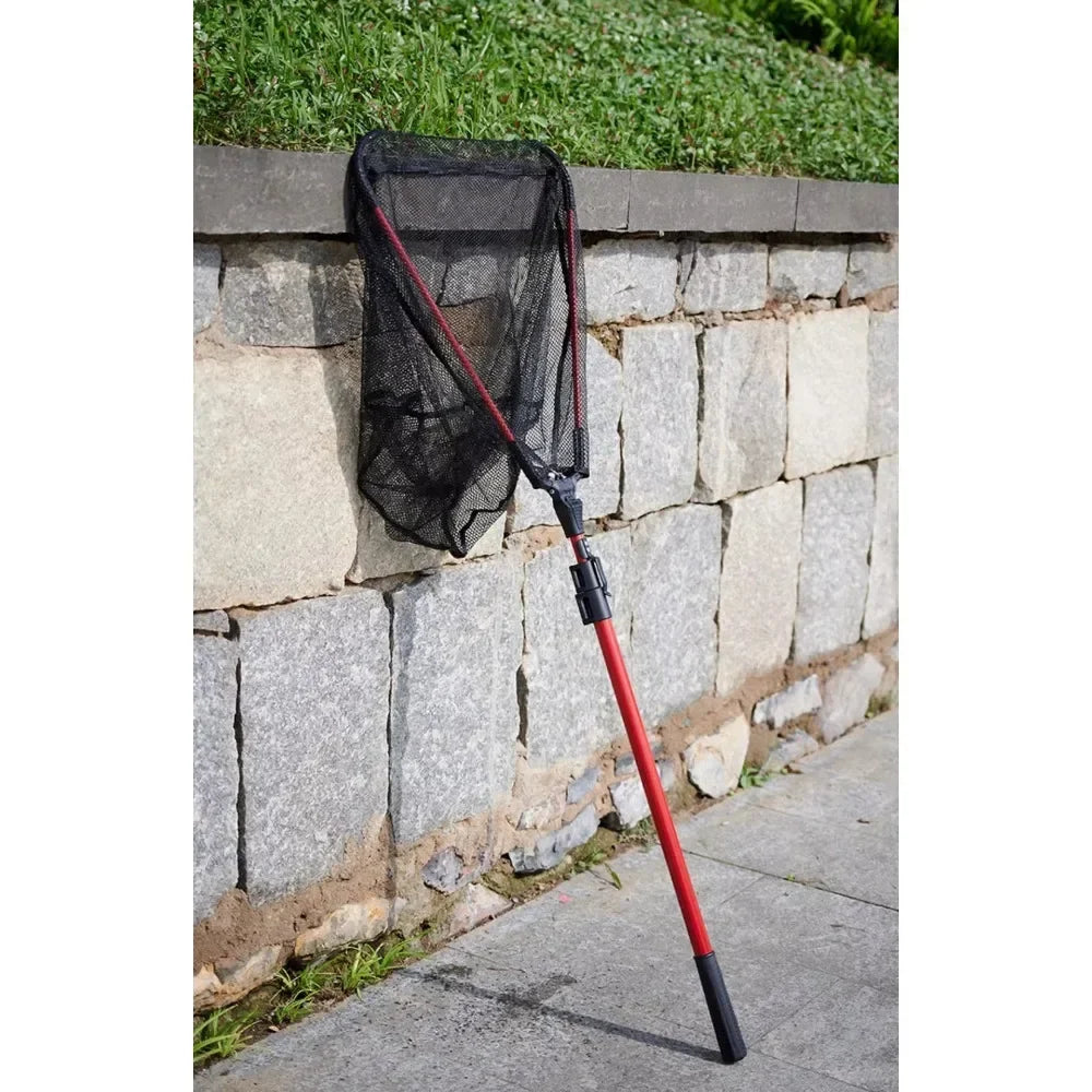 Foldable Fishing Net with Aluminum Alloy Telescopic Handle Portable Landing Net Fishing Scoop Brail Outdoor Angling Gear