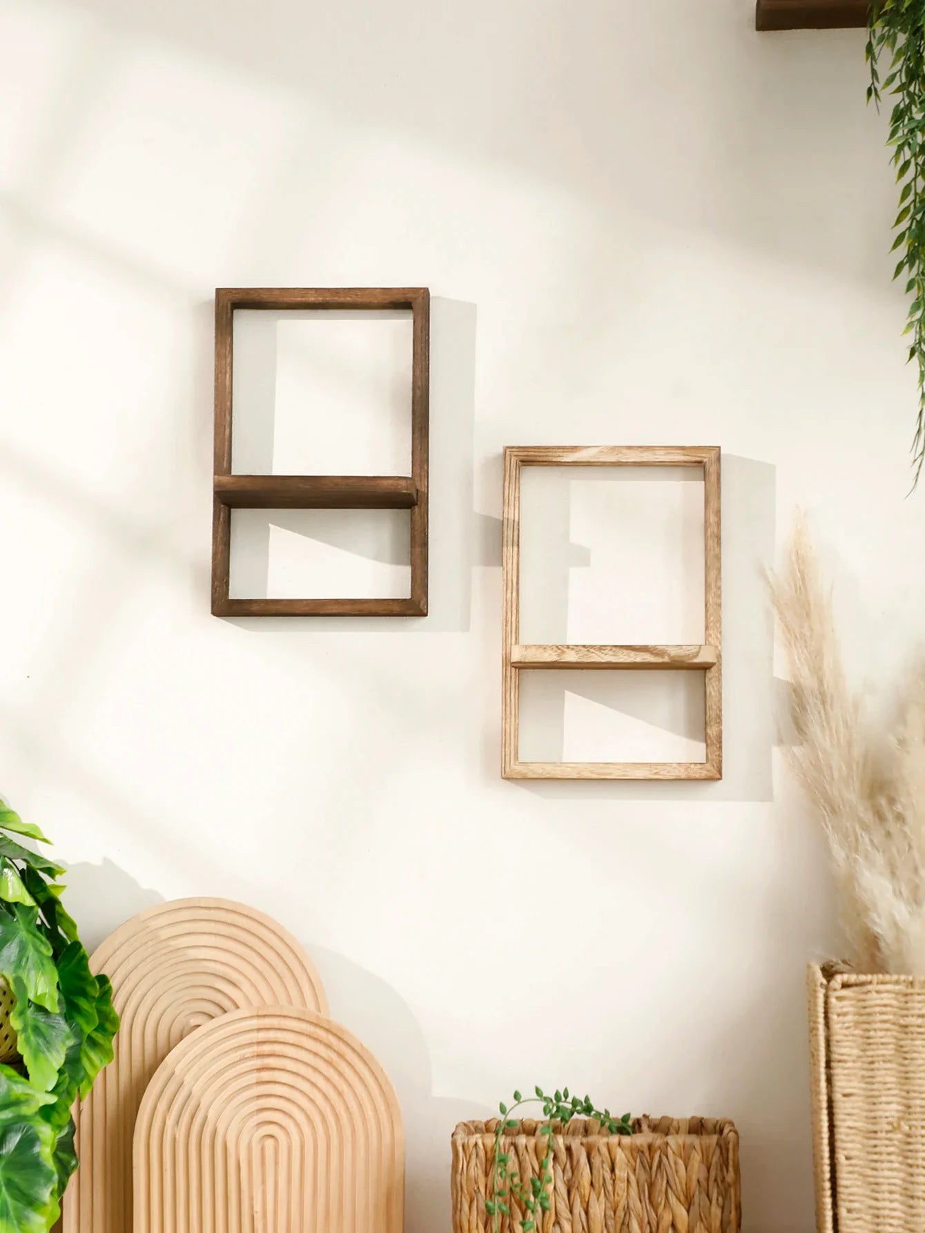 Wooden Display Shelf Floating Shelves Rustic Wood Shelves Wall Storage for Kitchen Bedroom Over Toilet Small Wall Mounted Gifts