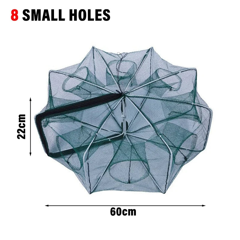 New Fishing Traps Mesh Cage Foldable Crayfish Catchers Crab Fish Cage Trap Net Nylon Casting Fishing Mesh Shrimp Net for Tackle