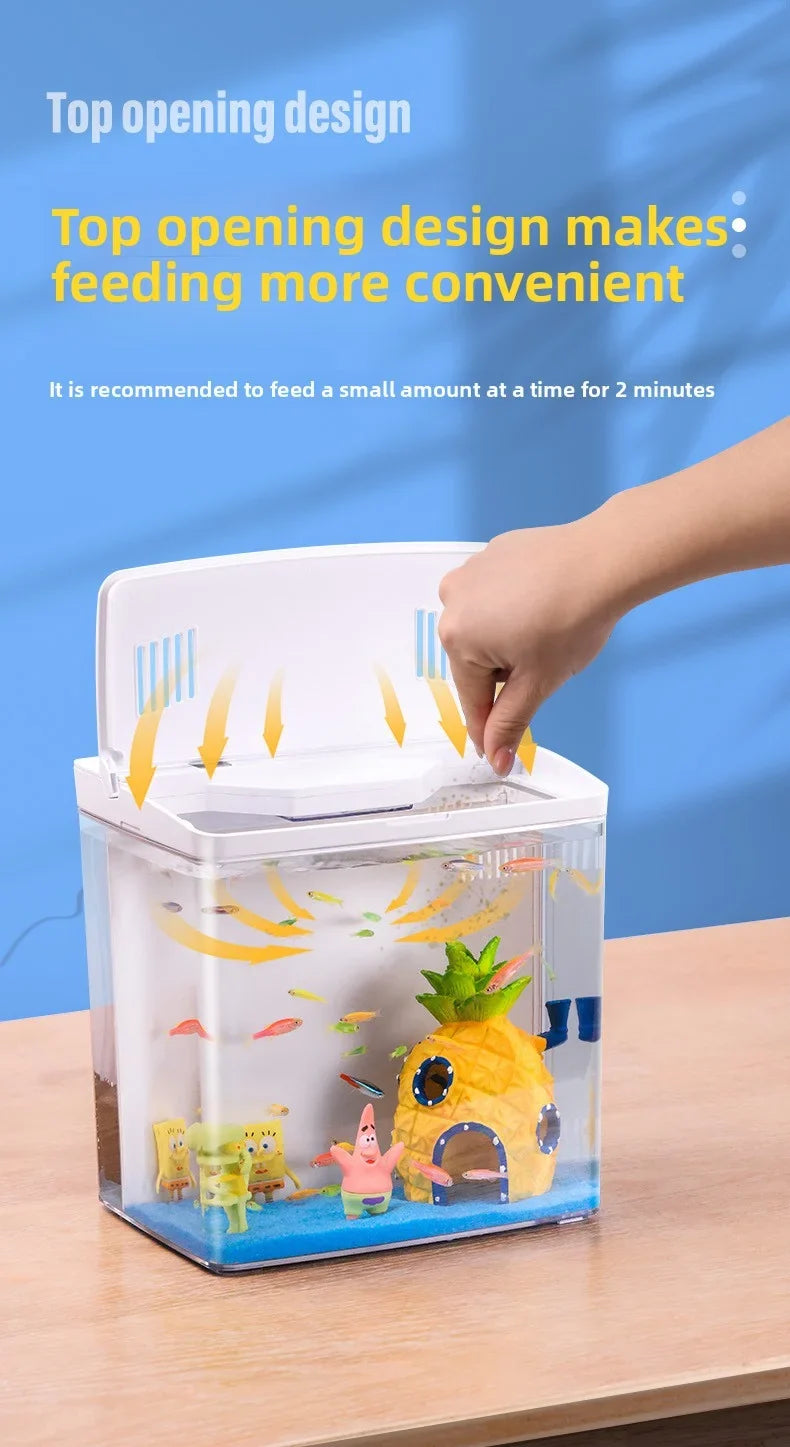 Home mini fish tank, living room fish tank, office desktop water free ecological, self circulating filter， Acrylic aquarium