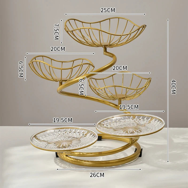 Modern mat Fruit Tray Luxury Light Home Living Room Candy Basket Tea Table Snas Metal Material Nordic Sle