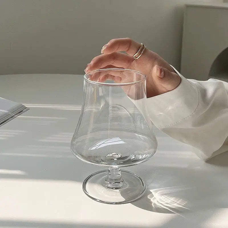 Big-Bellied Brandy Whisky Wine Glasses Short-Legged Glass Cups Coffee Cup Cold Drink Water Cups Beverage Cocktails Glass