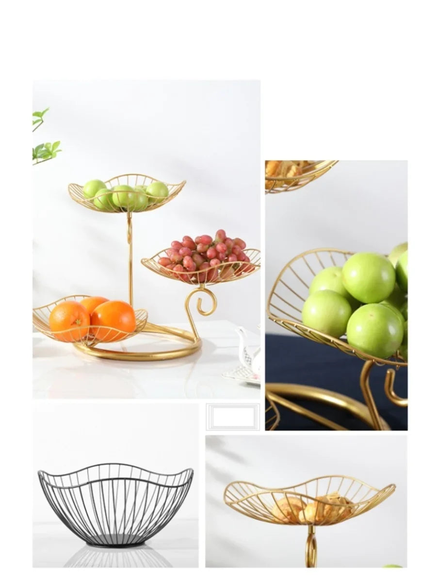 Modern mat Fruit Tray Luxury Light Home Living Room Candy Basket Tea Table Snas Metal Material Nordic Sle