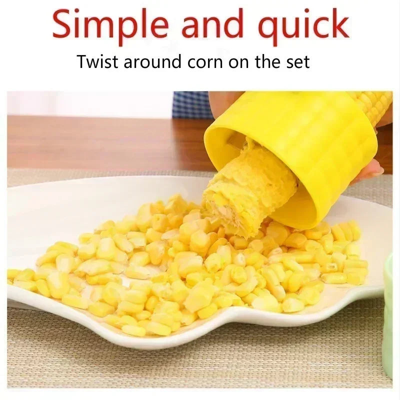 Stainless Steel Corn Thresher Manual Rotary Plastic Corn Plow Creative Corn Husking Separator Gadgets New Kitchen Making Tools