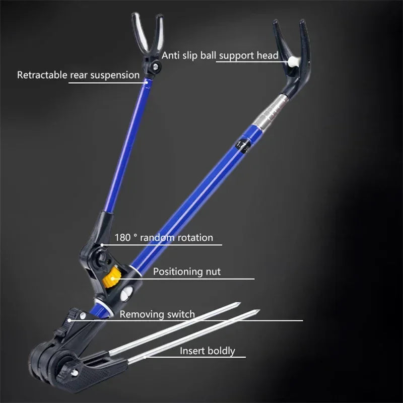 New Stainless Steel Thickened Telescopic Fishing Rod Bracket Fishing Rod Dual Purpose Bracket Fishing Rod Holder