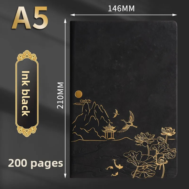 Notebook Set Single Book and Set Selection, Skin Feel and Color Changing PU Material Cover A5 Work Notebook Gift Box Set