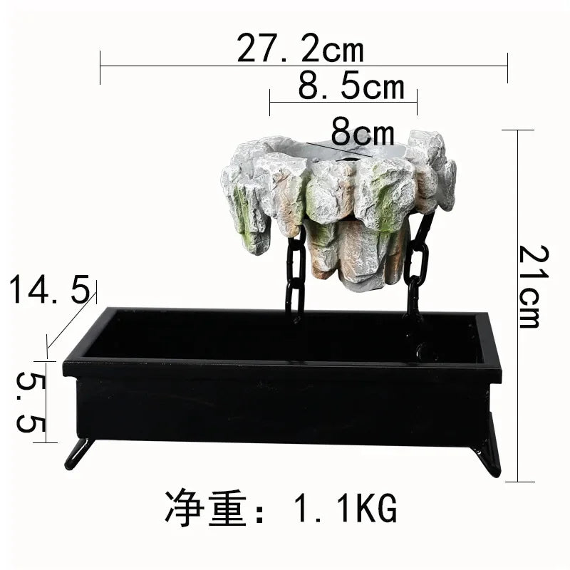 Creative Bamboo Succulent Pot Rich Tree Bonsai Iron Tree Rice Bamboo Indoor Floating Island Suspended Iron Micro Landscape Pot
