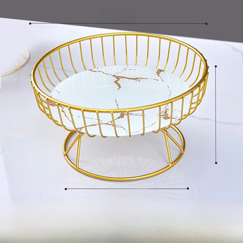 Modern mat Fruit Tray Luxury Light Home Living Room Candy Basket Tea Table Snas Metal Material Nordic Sle