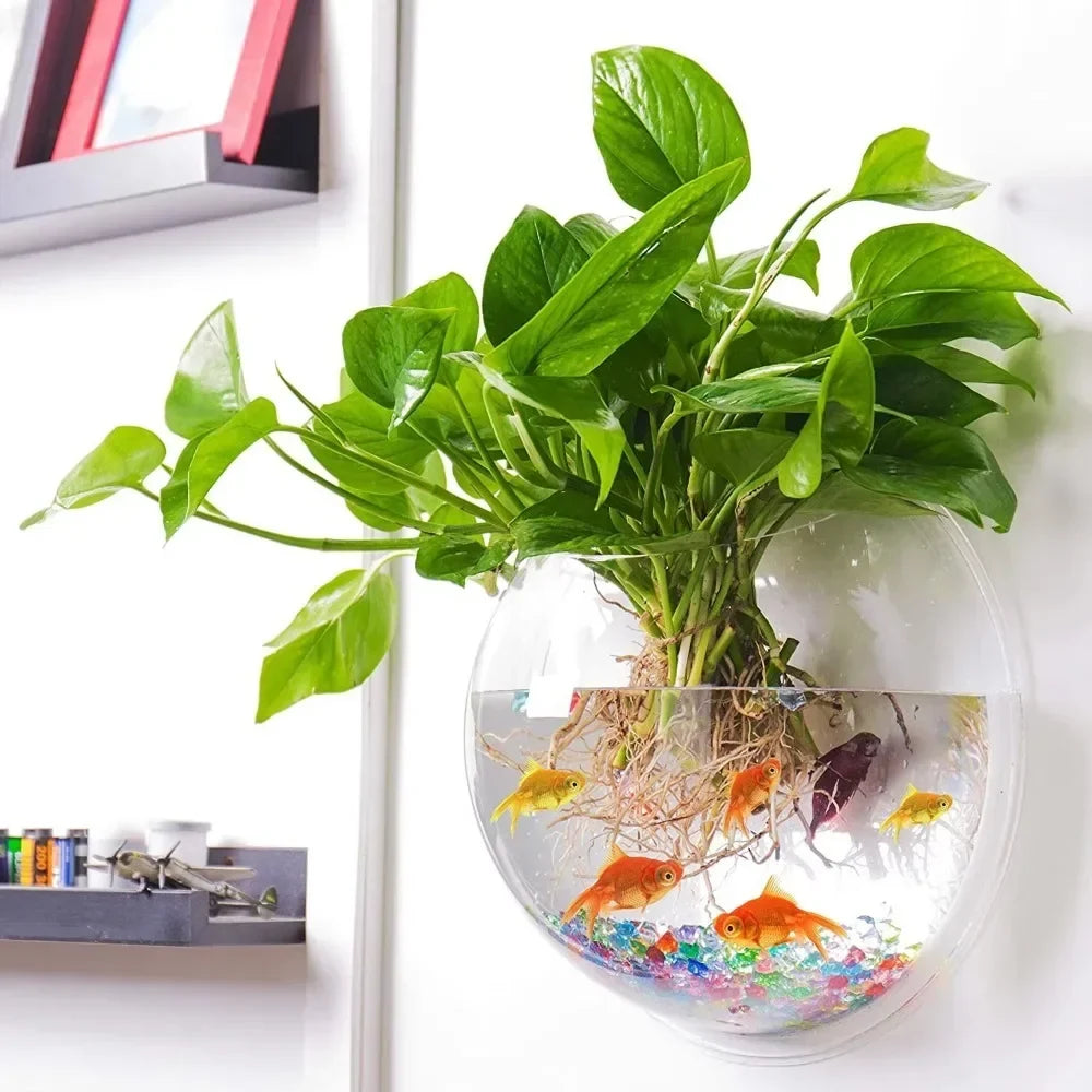 Acrylic Fish Bowl Wall Hanging Aquarium Tank Aquatic Pet Supplies Pet Products Wall Mount Fish Tank for Betta&Display fish