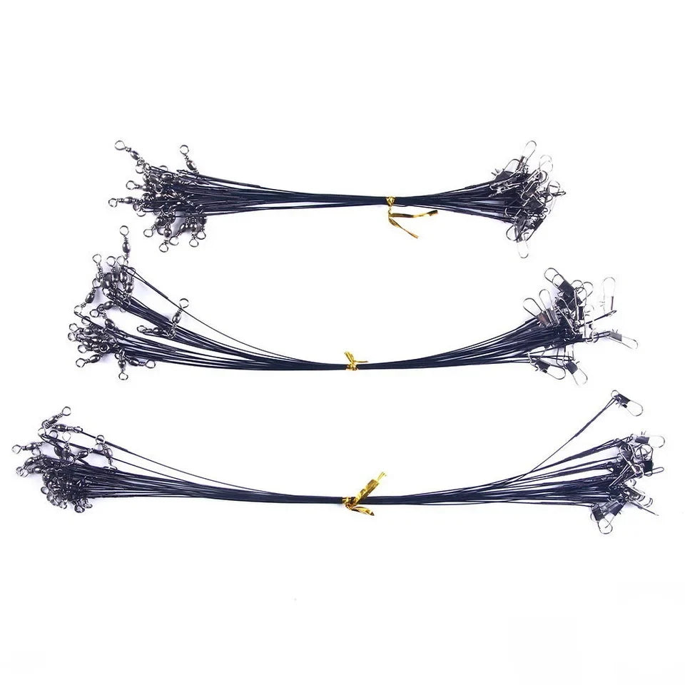 Fishing Line Steel Wire Leader With Swivel Fishing Accessory Lead Core Leash Fishing Wire 15cm 20cm  30cm