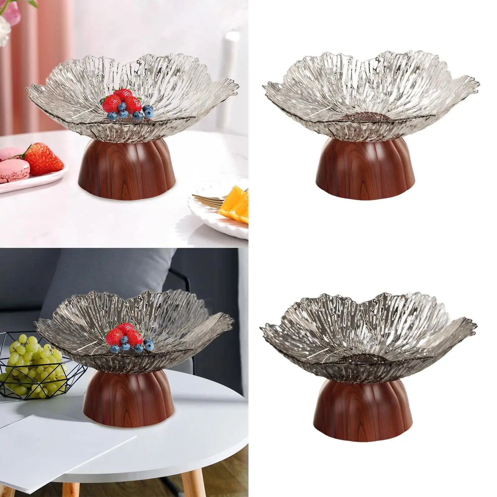 Pedestal Fruit Bowl Snack Holder for Kitchen Counter Living Room Wedding