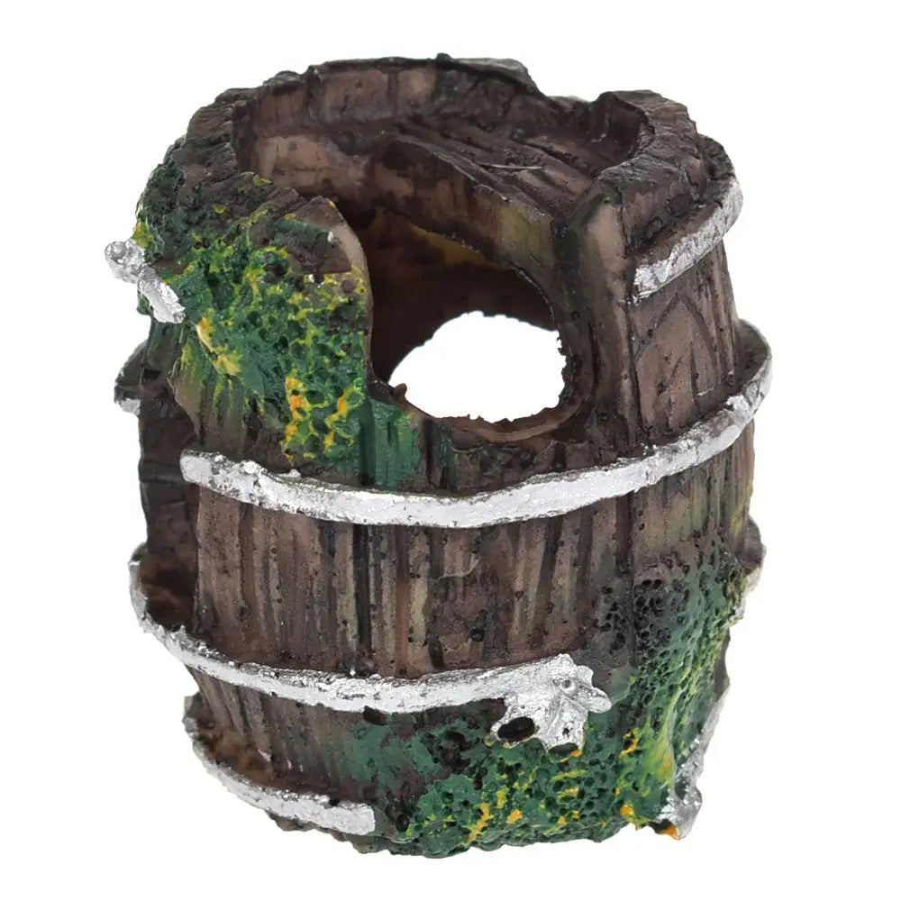 Aquarium Equipment Accessory Glass Fish Tank Landscaping Decoration Resin Crafts Artificial Antique Barrels Fish Tank Decoration