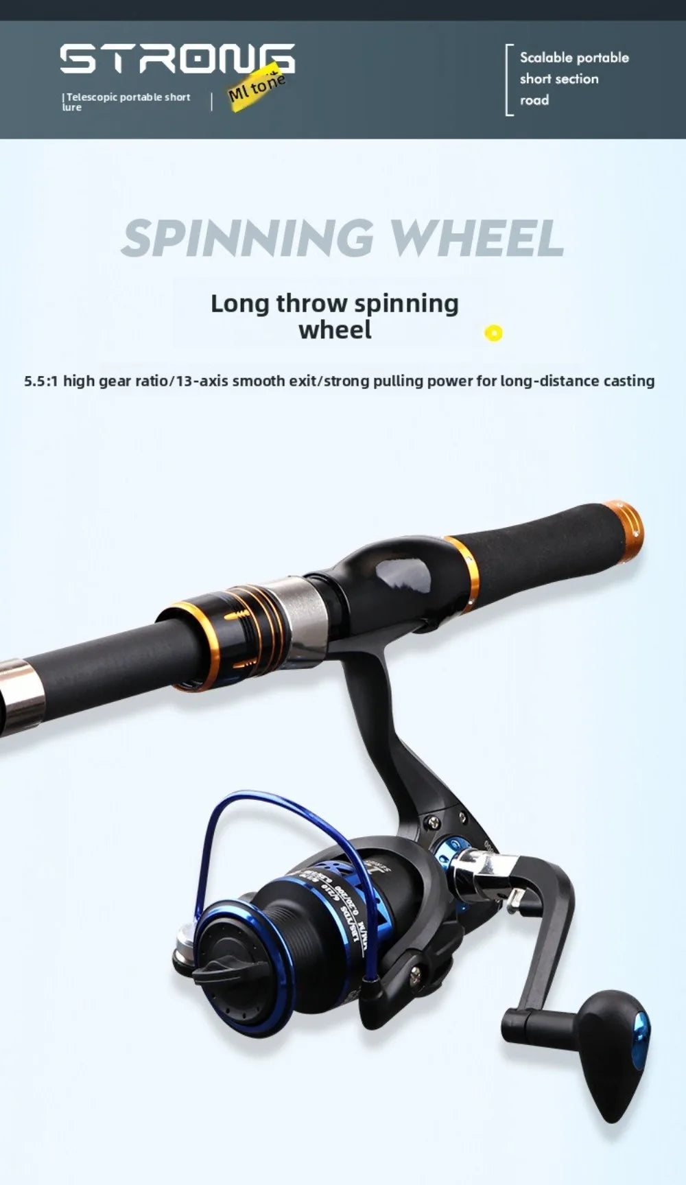 Fishing Gear 1.6m 1.8m 2.1m Surf Fishing Rod Spinning/Casting Rotating Casting Rod Universal Carbon Fiber Rod Sport Fishing