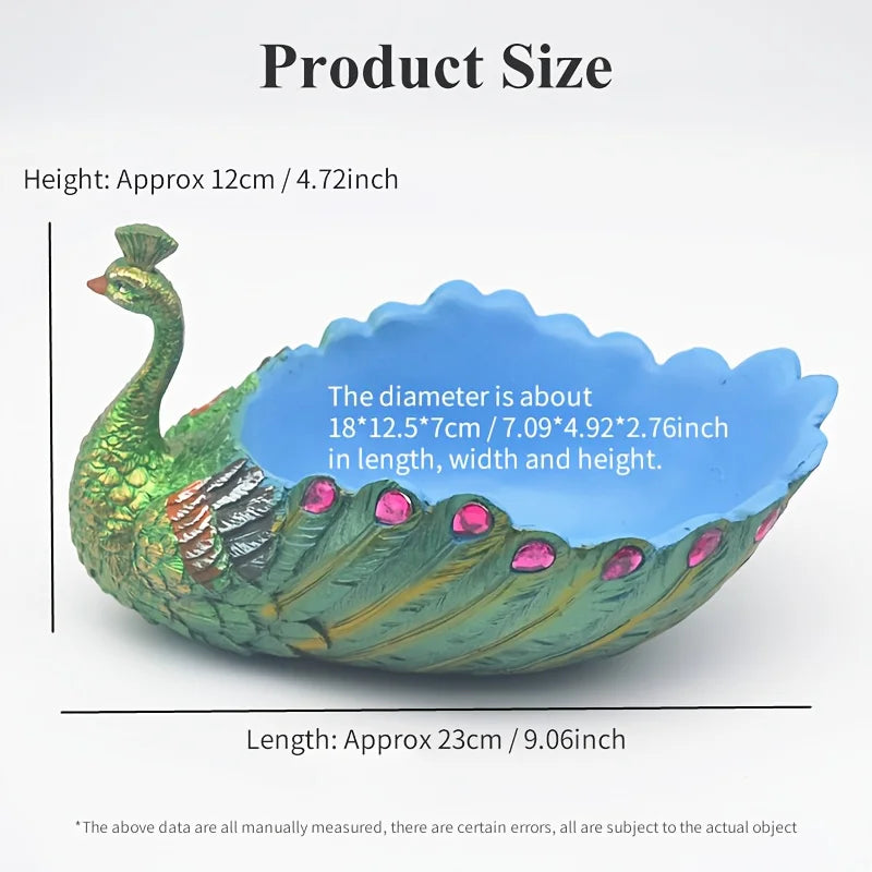Peacock Succulent Plant Pot - Vibrant Colorful Design Durable Resin Garden Planter for Succulents, Cacti & Hom