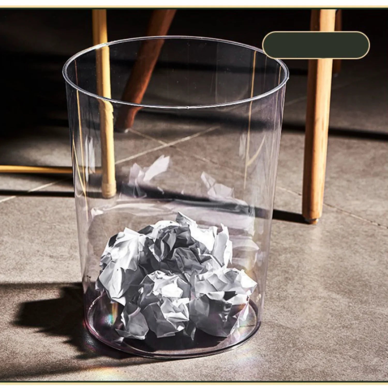 Transparent Trash Can for Office Living Room - Multi-functional Wastebasket for Waste Paper and Ice Bucket