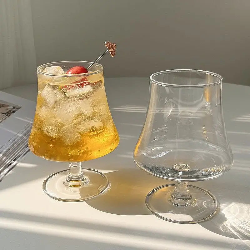 Big-Bellied Brandy Whisky Wine Glasses Short-Legged Glass Cups Coffee Cup Cold Drink Water Cups Beverage Cocktails Glass