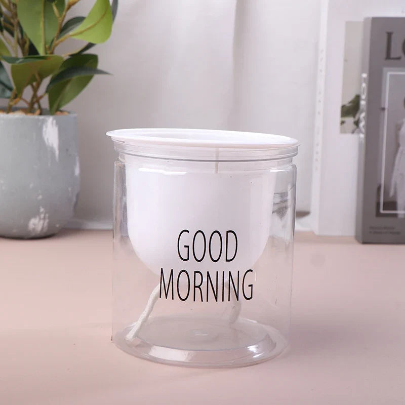 Flower Pot Automatic Water-Absorbing Flowerpot Transparent Double Layer Plastic Self Watering Planter Office