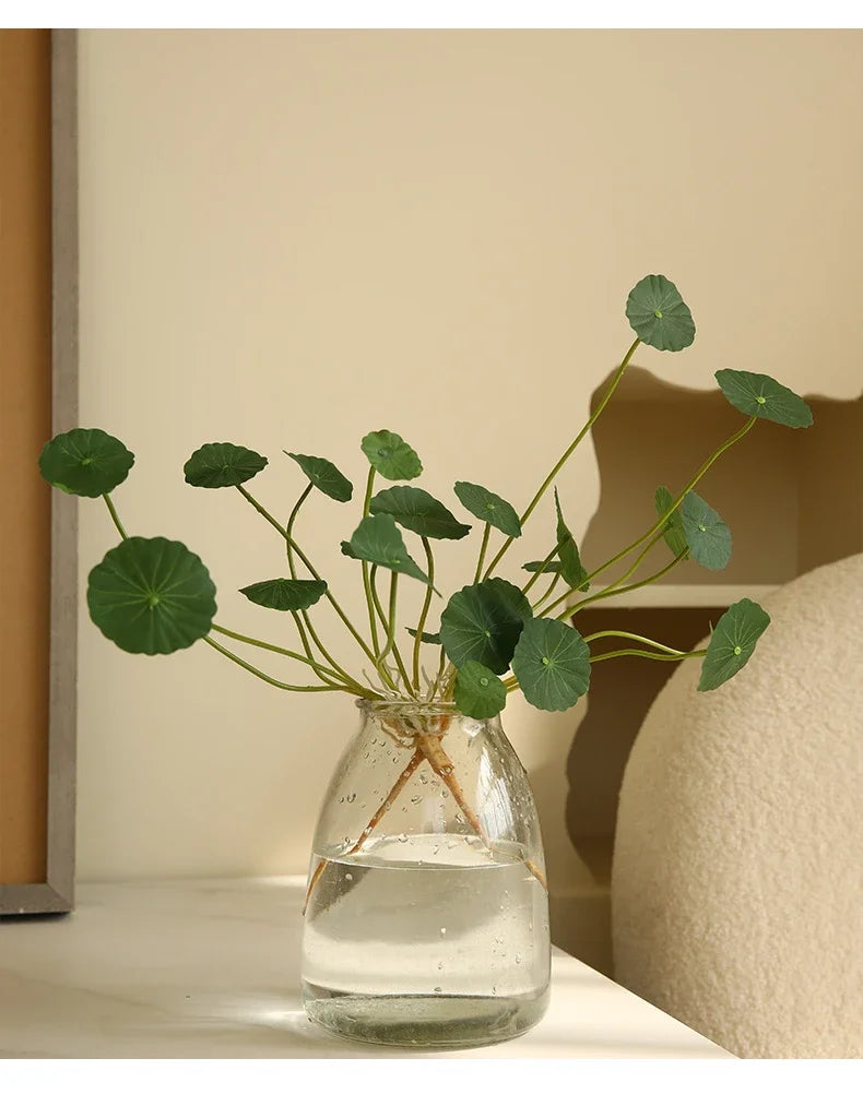 Artificial Lotus Plants Eucalyptus Leaves Plastic Tree Fake Plants Real Touch Copper Leafs For Home Office Decor