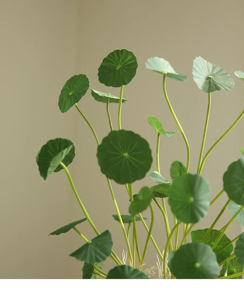 Artificial Lotus Plants Eucalyptus Leaves Plastic Tree Fake Plants Real Touch Copper Leafs For Home Office Decor