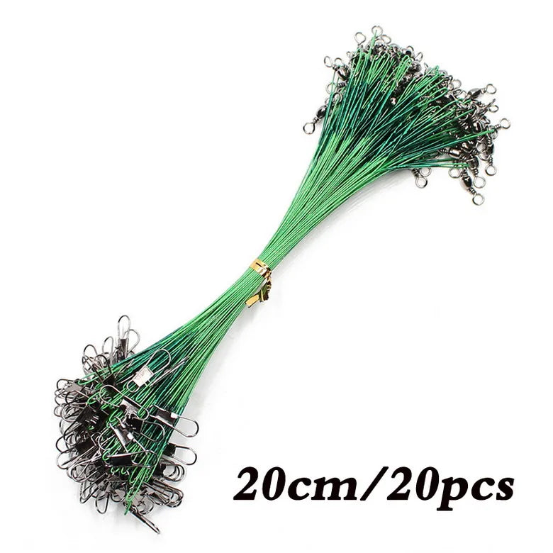 Fishing Line Steel Wire Leader With Swivel Fishing Accessory Lead Core Leash Fishing Wire 15cm 20cm  30cm