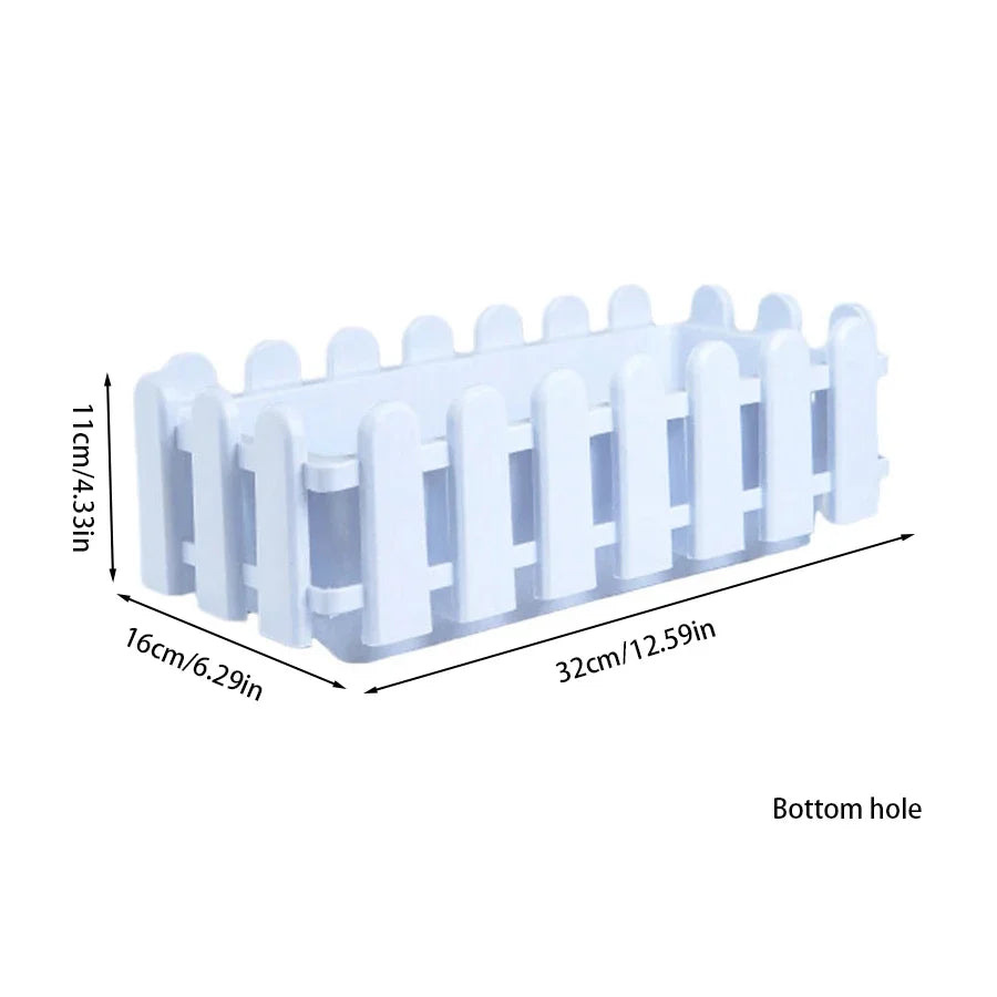 Fence style Flower Pot Rectangular Flower Trough Flower Pot Vegetable Garden Vegetable Pot Balcony Home Flower Cultivation