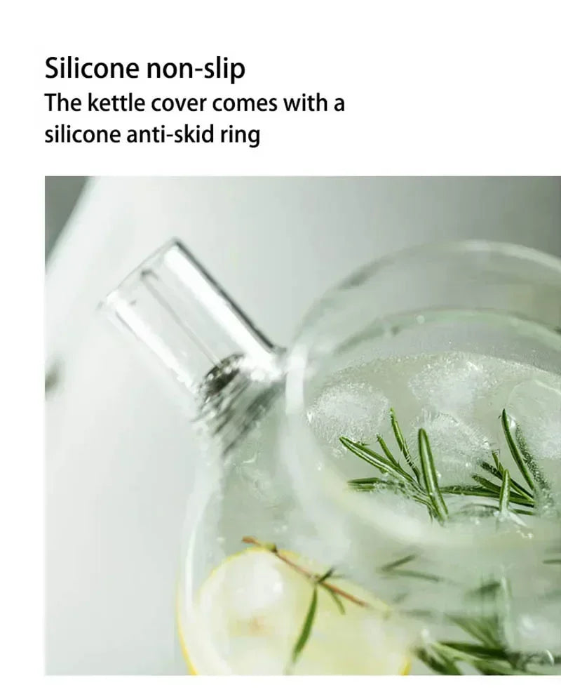 Borosilicate Glass Teapot Heat-Resistant Large Clear Tea Pot  Flower Tea Set Puer Kettle Cup Office Home Tool