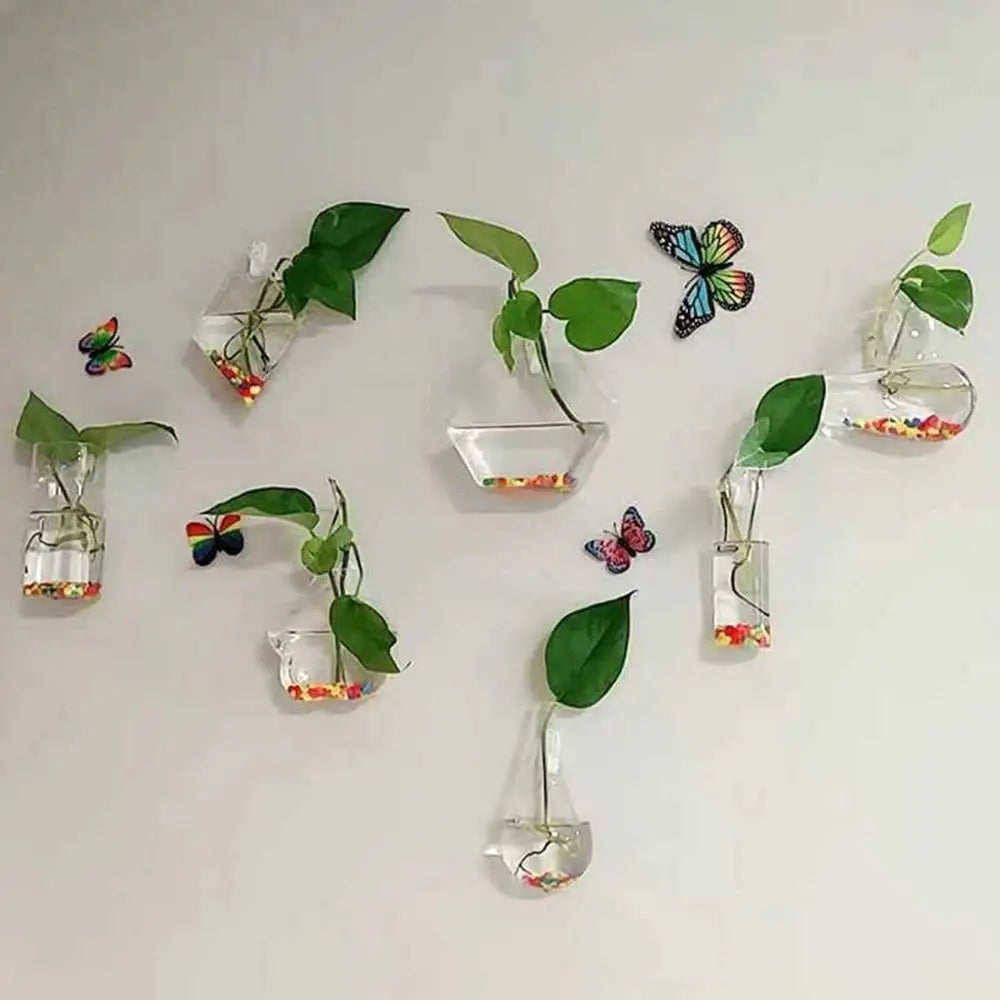 Cone Shape Wall Hanging Vase Transparent Fish Tank Wall Planter Plant Holder Aquarium Container Hydroponics Plants Flowerpot