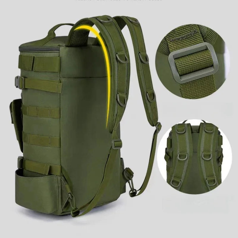 Multifunctional Fishing Tackle Backpack Waterproof Outdoor Bag with Rod Holders Durable Design For Camping Hiking Trave