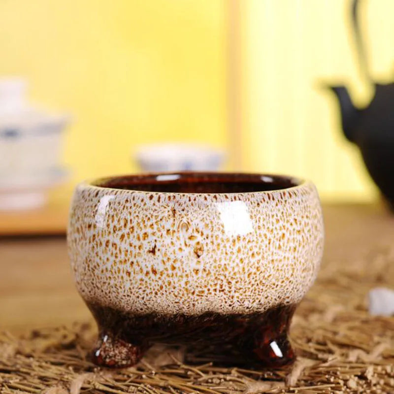Ceramic Kiln Transmutation Plant Pot Flowerpot Bonsai Vase Planter Handmade Crafts Home Garden Decor