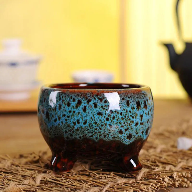 Ceramic Kiln Transmutation Plant Pot Flowerpot Bonsai Vase Planter Handmade Crafts Home Garden Decor