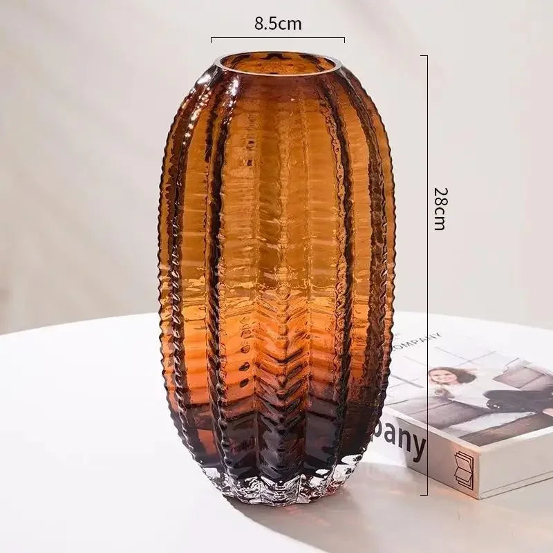 Creative Cactus Glass Vase Desktop Creative Flower Utensils Hydroponic Vase Dried Flower Vase Living Room Aesthetic Decoration