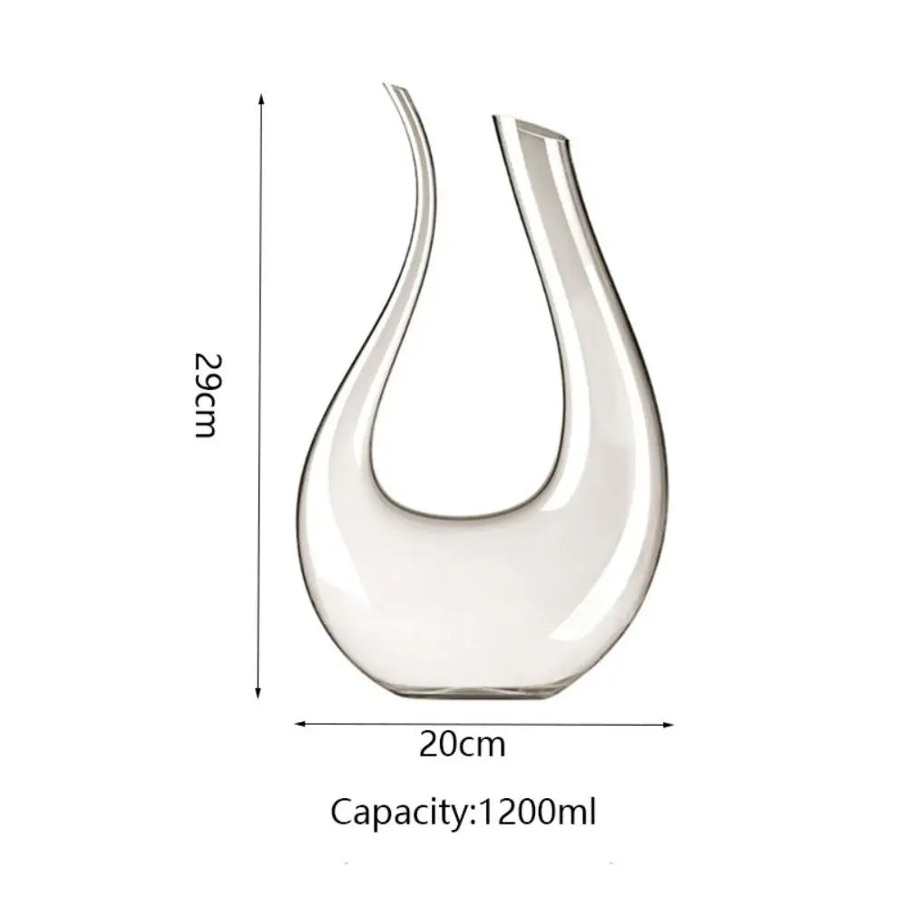 Luxury 1.2L U-shaped Wine Decanter Swan Design Crystal Glass Carafe Wine Aerator Transparent Wine Dispenser Party