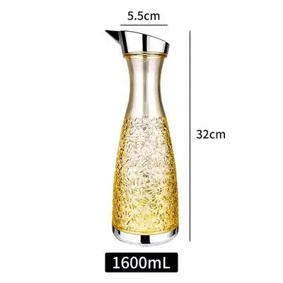 Acrylic Juice Plastic Wine Separator, Plastic Water Bottle, Cold Kettle, Fruit Bar Tool Jar, Plastic Drill Pot PC Home Bar, 1.6L