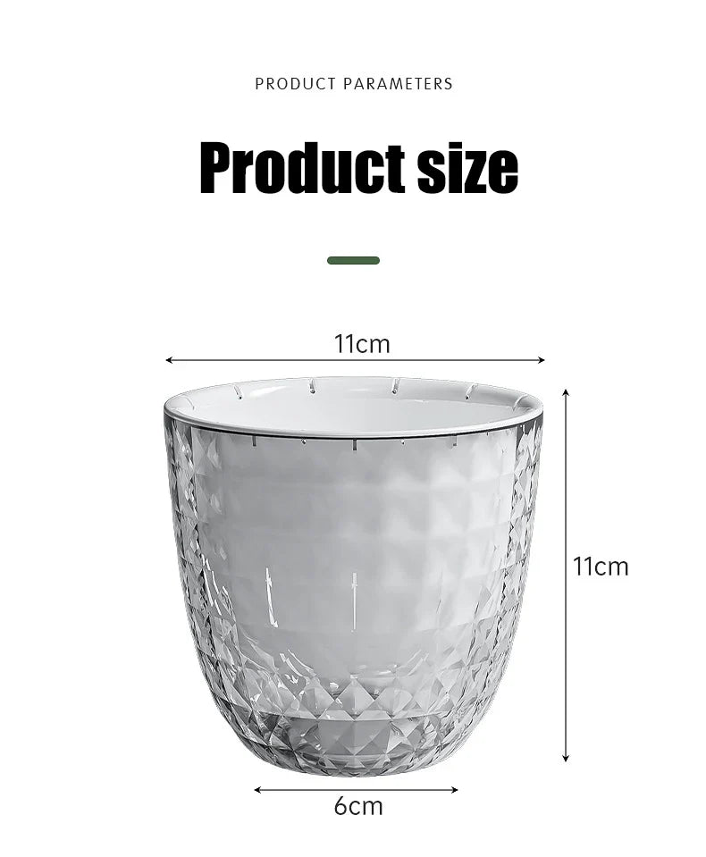 Self Watering Flowerpot Automatic Water Absorbing Flowerpot Transparent Double Layer Plastic Succulent Plant Pot Decorative Pot