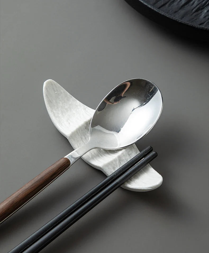 Ship Shape Ceramic Chopstick Rest New Household Stone Texture High End Hotel Utensils Solid High Aesthetic Creative Tableware