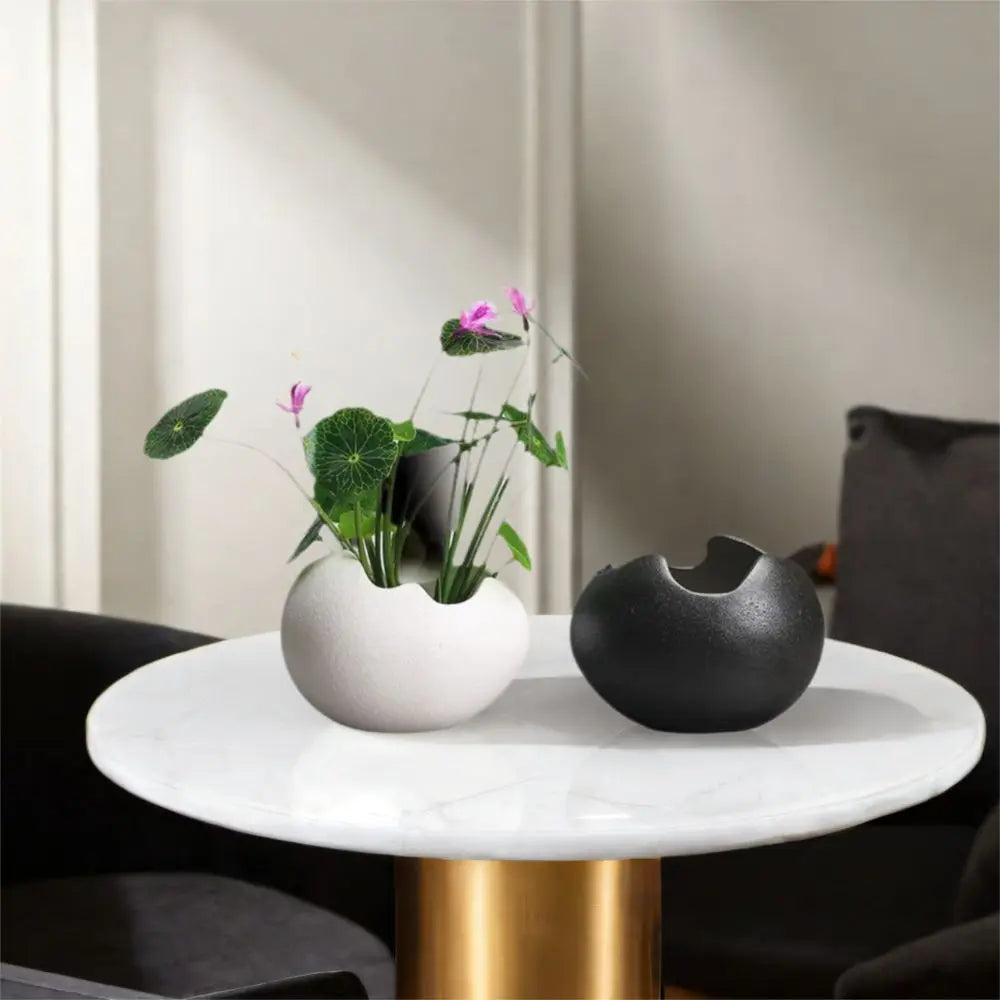 Creative Ceramic Flowerpot Broken Eggshells Shapes Decorative Succulent Plant Container Bonsai Pot Office