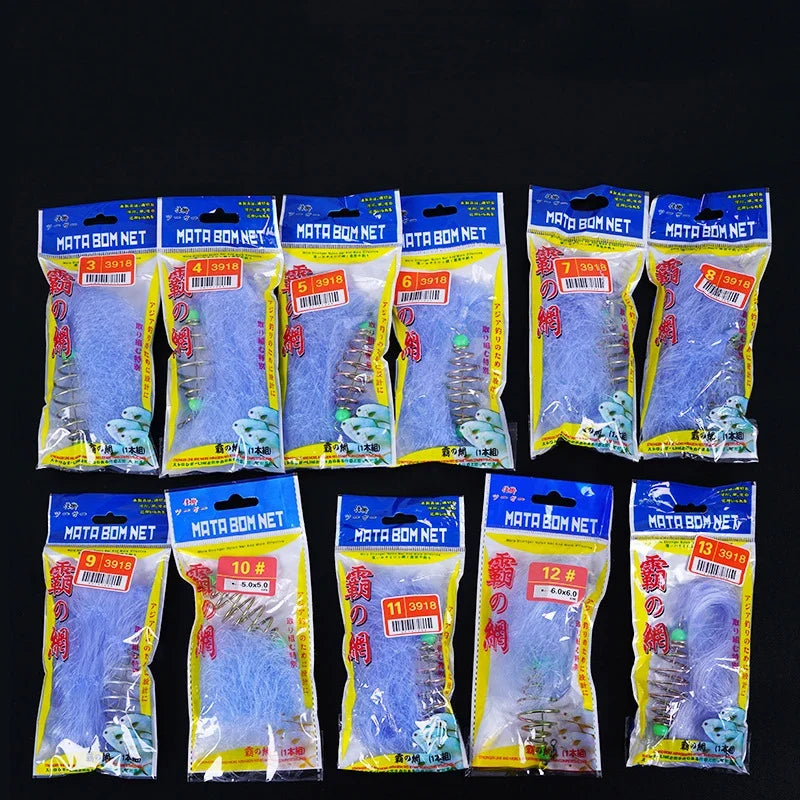 Fishing Spring Net with Luminous Beads Netting for Night Fishing Shoal Cast Nets Outdoor Traps