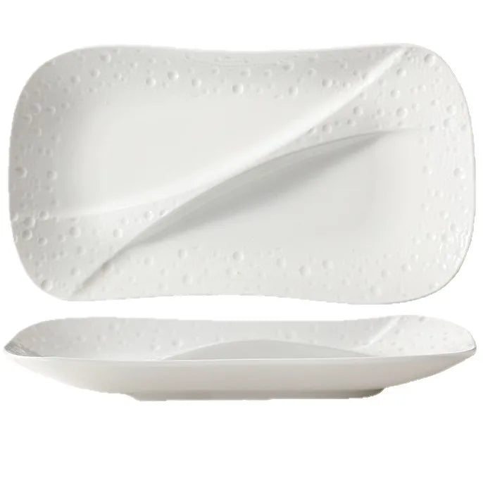 Creative Ceramic Divided Plate Dessert Serving Tray Commercial Hotel Home Sushi Fruit Snack Dish