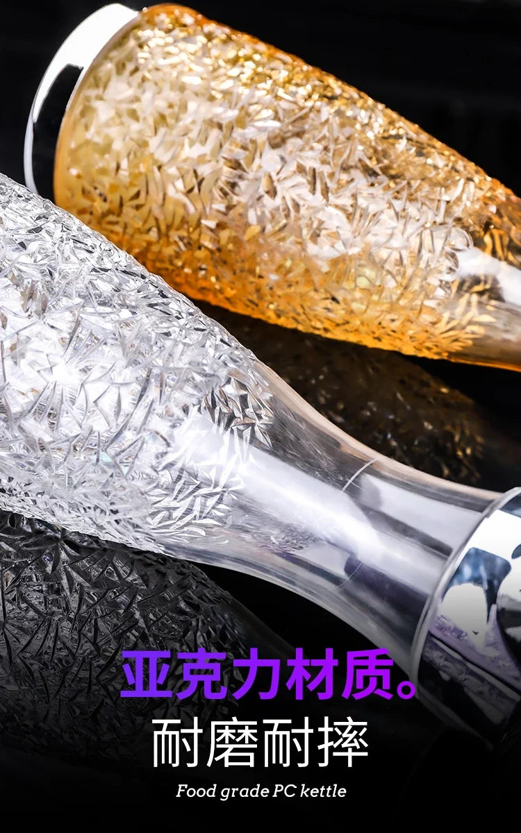 Acrylic Juice Plastic Wine Separator, Plastic Water Bottle, Cold Kettle, Fruit Bar Tool Jar, Plastic Drill Pot PC Home Bar, 1.6L