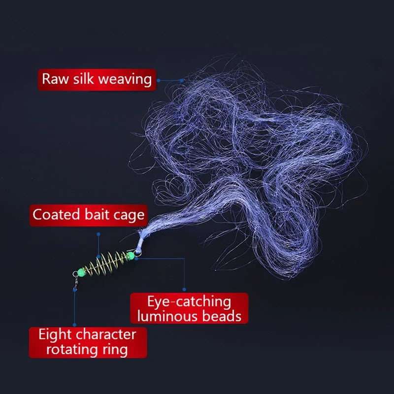 Bully Bundle Hookless Fishing Set Simple Small Fish Net Explosive Hook Spring Bait Cage Fishing Net Sticky