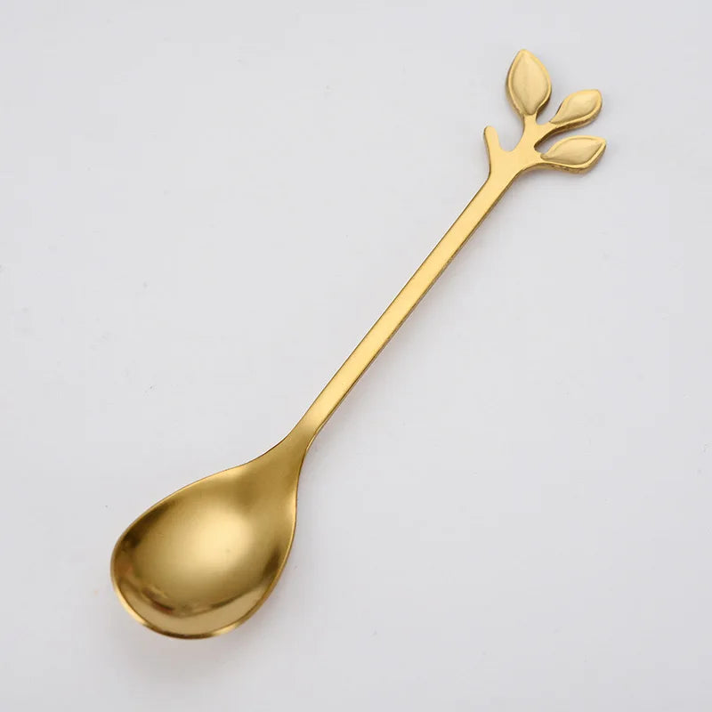 Stainless Steel Tea Forks Gold Silver Cake Fork Snack Salad Coffee Fruit Fork Mirror Cutlery Tableware Set Kitchen Utensils