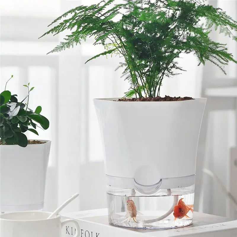 ABHZ-Hydroponic Automatic Water Absorption Succulent Flower Pot Self-Watering Flower Pot Hydroponic Lazy Flower Pot
