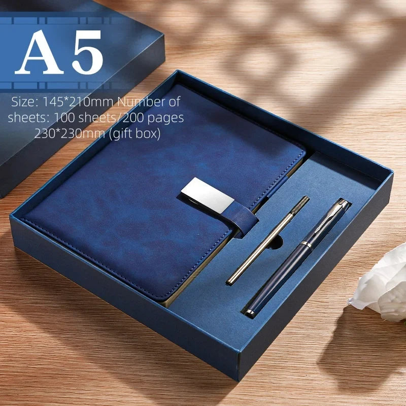 Notebook Set Single Book and Set Selection, Skin Feel and Color Changing PU Material Cover A5 Work Notebook Gift Box Set