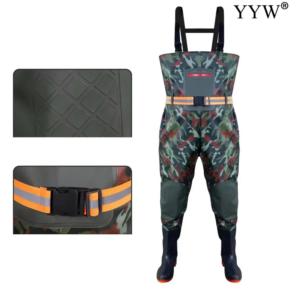 Fishing Wader Pants Overalls With Boots Set Adult Men Women Chest-Lenght Hunting Rice Transplanting Waterproof Trousers Suit